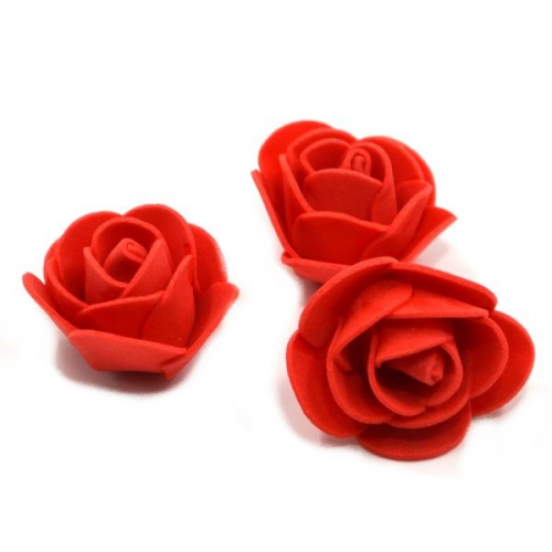 Роза 3,5см фоамиран красная(100шт)