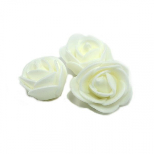 Роза 3,5см фоамиран белая(100шт)