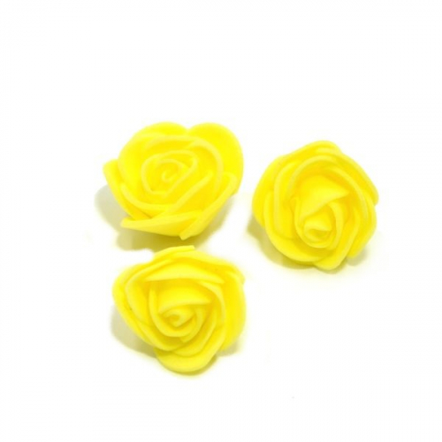 Роза 2.5см фоамиран желтая (100шт)