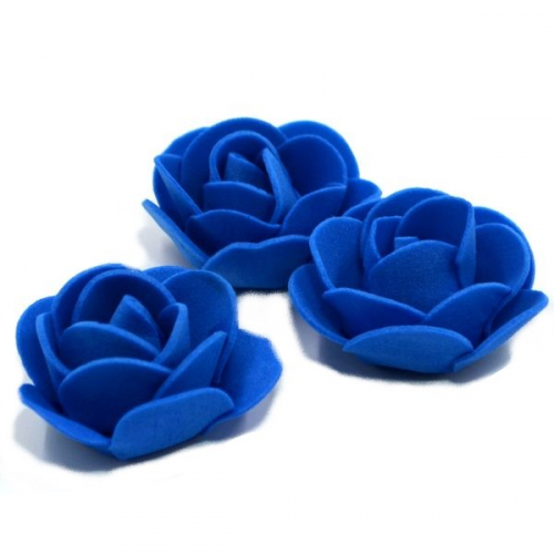 Роза 3,5см фоамиран синяя (500шт)