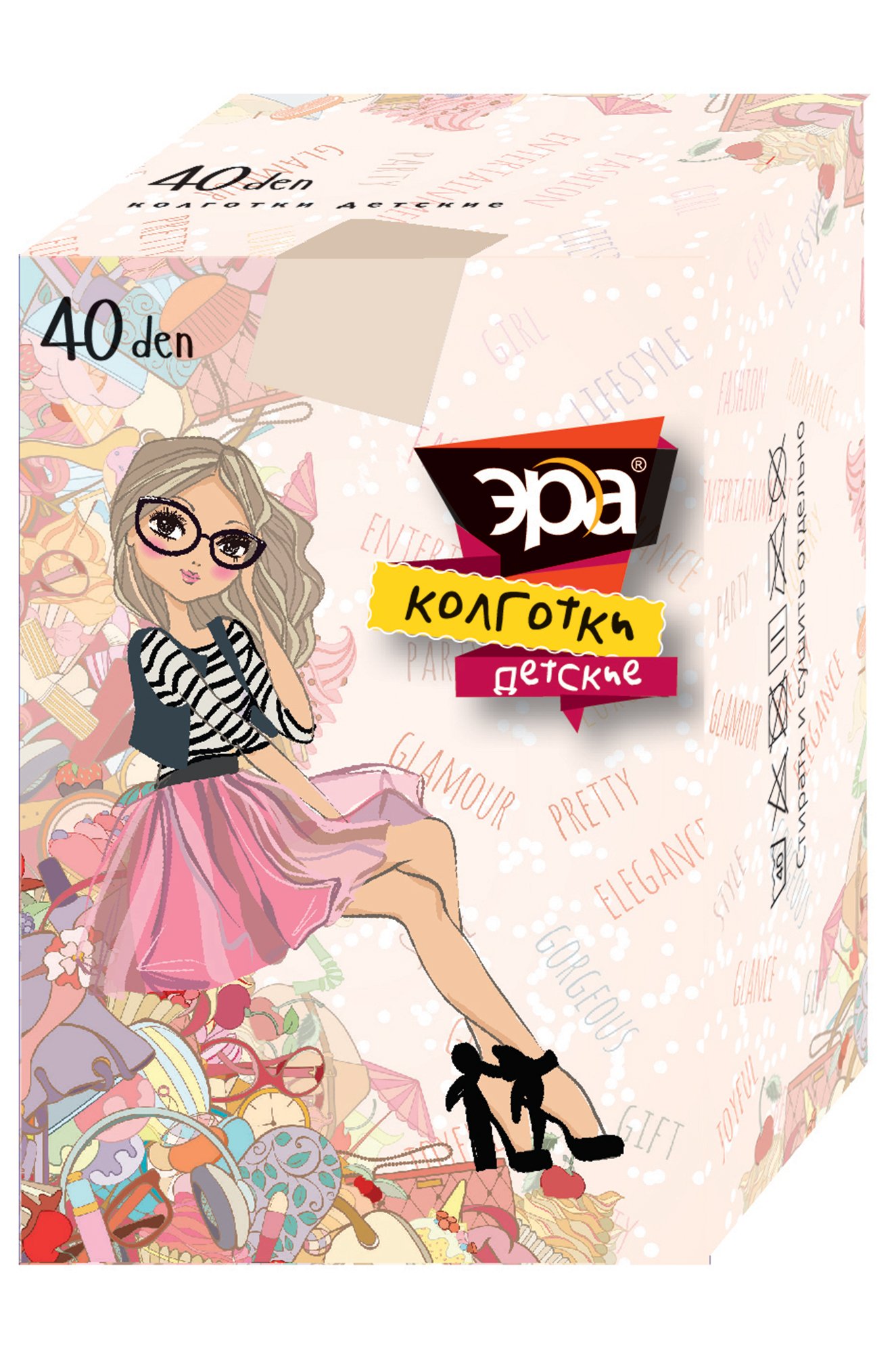 Эра, Колготки капроновые для девочки 40 бежевые Эра