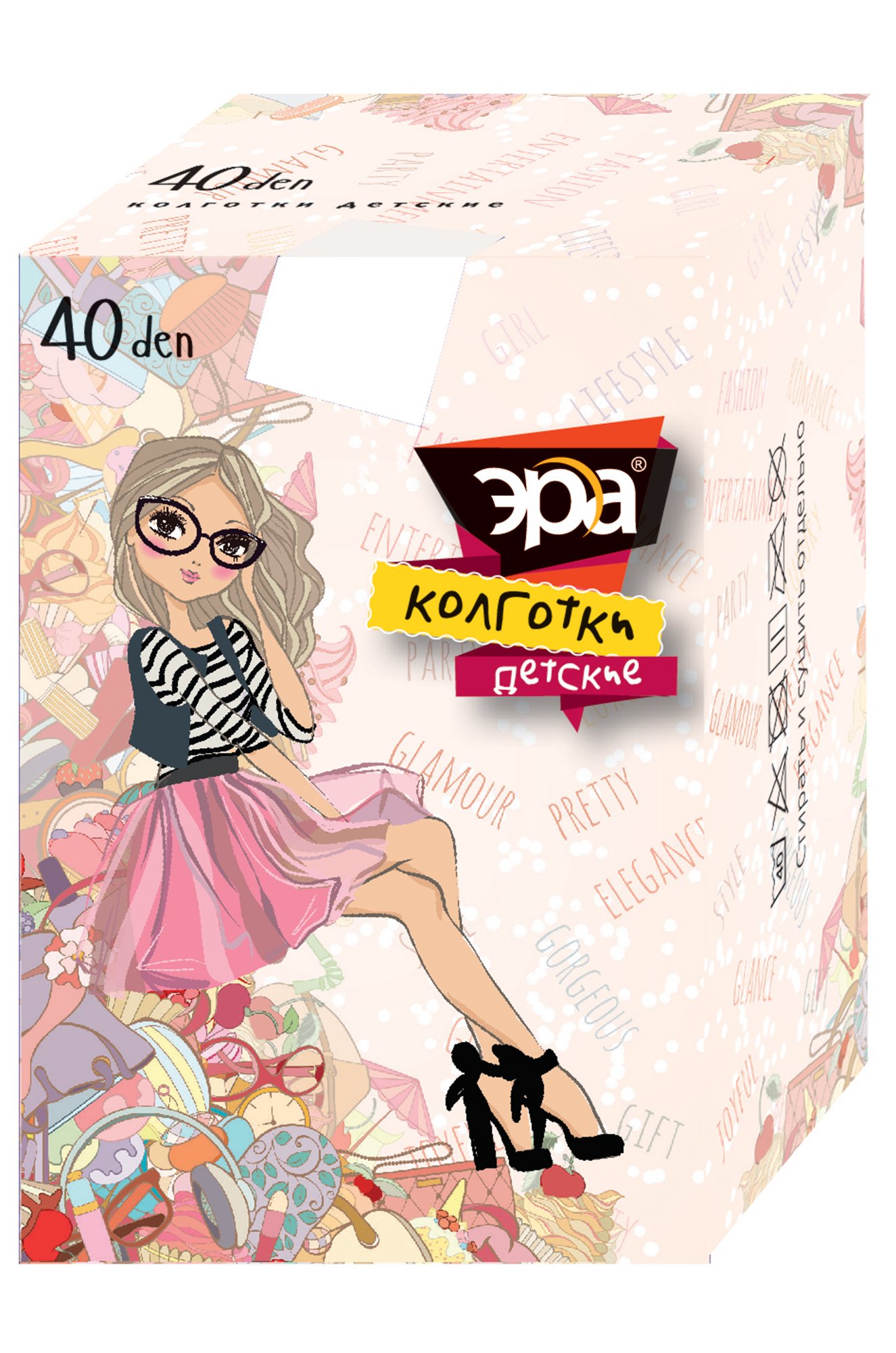 Эра, Колготки капроновые для девочки 40 белые Эра