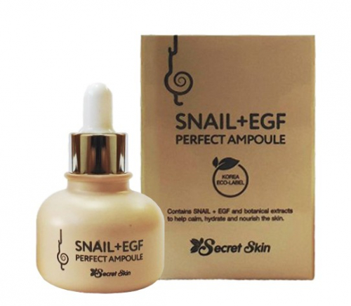 Сыворотка для лица с экстрактом улитки SECRETSKIN SNAIL+EGF PERFECT AMPOULE 30мл