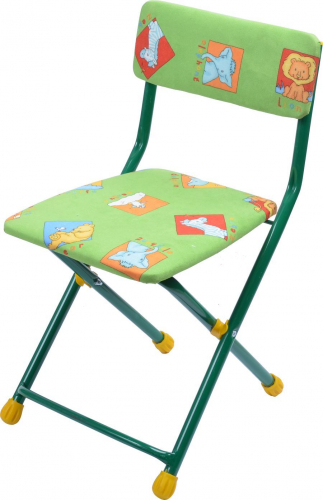 Детский стул, мягкий (арт. СТУ1) зверята на  зеленом