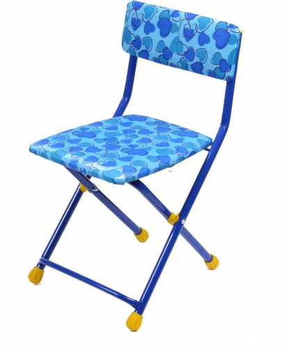 Детский стул (арт. СТУ3) сердечки на  голубом