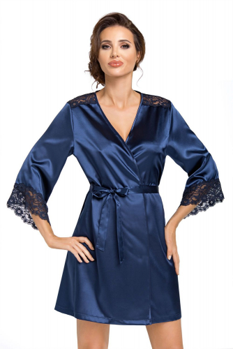 Eva dressing gown Dark Blue