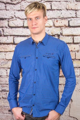 Рубашка 6601 синий BAGARDA