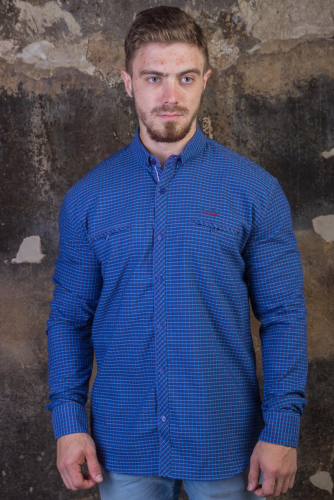 Рубашка 9702 т.синий-синий BAGARDA