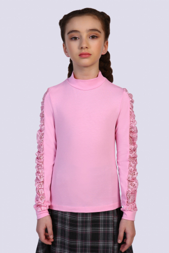 Джемпер для девочки с длинным рукавом Светло-розовый