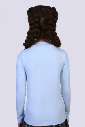 337 р.450 р.Джемпер для девочки с длинным рукавом Светло-голубой