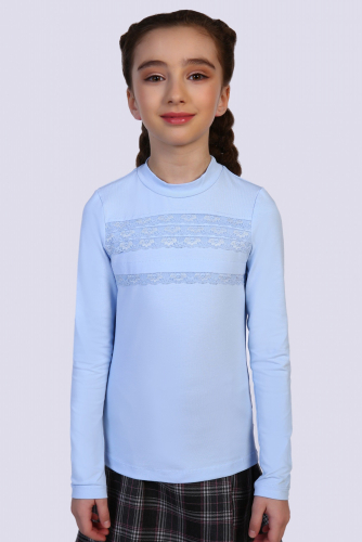 337 р.450 р.Джемпер для девочки с длинным рукавом Светло-голубой