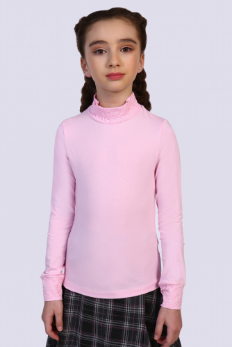 Джемпер для девочки с длинным рукавом Светло-розовый+светло-розовый