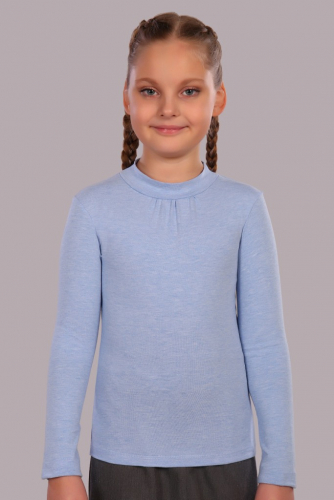 Джемпер для девочки с длинным рукавом Меланж светло-голубой