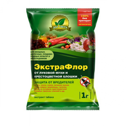 ЭкстраФлор от ЛУКОВОЙ МУХИ И КРЕСТОЦВЕТНОЙ БЛОШКИ 1 г №5/ 200шт Доктор ...