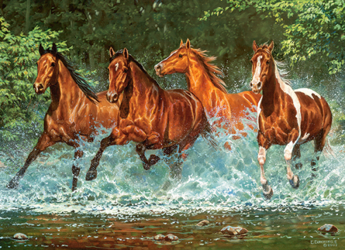 Пазлы 300 дет. Лошади,бегущие по воде