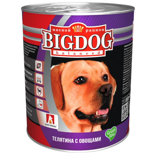 BIG DOG  телятина с овощами 850гр.