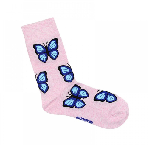 Носки unisex KingKit BUTTERFLY / Бабочка, розовые