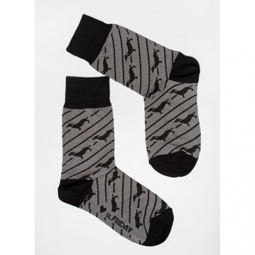 Носки unisex St. Friday Socks Duchshund and stripes / ЧЕРНЫЕ