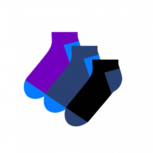 Комплект укороченных unisex носков (3 шт.) St. Friday Socks черный / фиолетовый / джинс