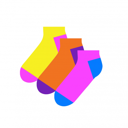 Комплект укороченных unisex носков (3 шт.) St. Friday Socks фуксия / оранжевый / желтый