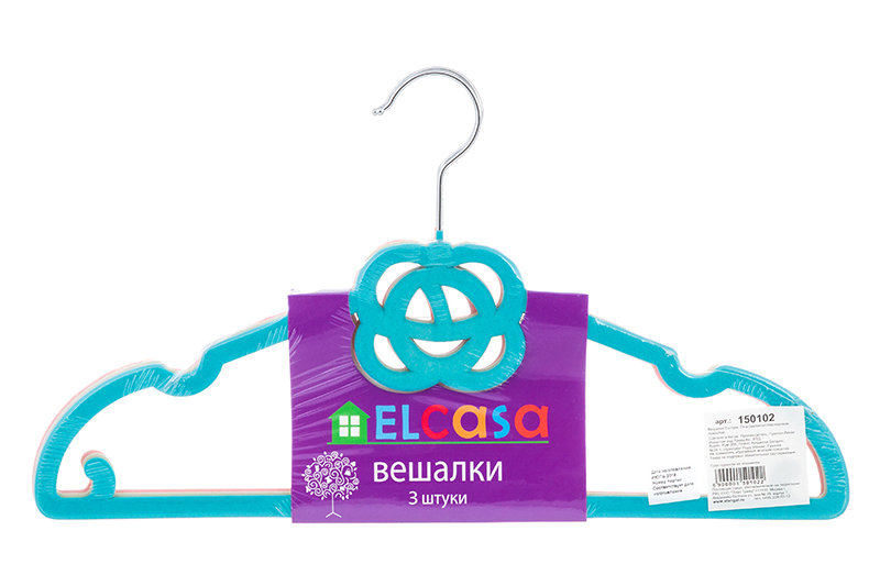 Набор вешалок 3 шт. роза 40*0,5*22 см с перек. с крюч.д/юбок