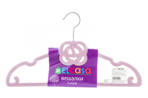 Набор вешалок 3 шт. роза 40*0,5*22 см с перек. с крюч.д/юбок 