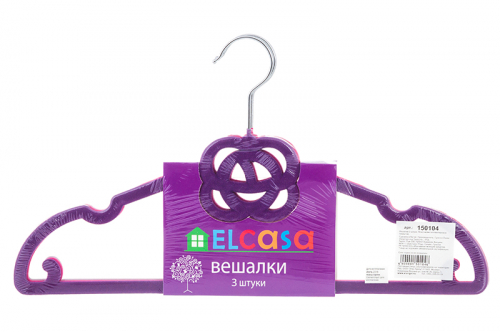 Набор вешалок 3 шт. роза 40*0,5*22 см с перек. с крюч.д/юбок 