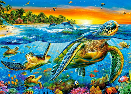Пазлы 180 дет. Морские черепахи