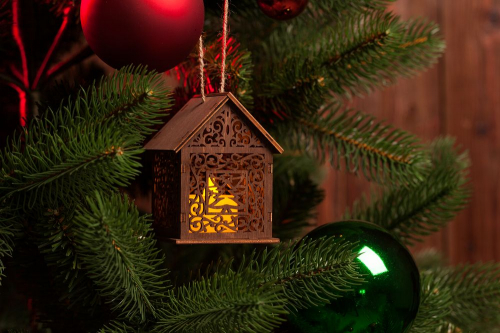 Светильник «Уютный домик», тонированный новогодний подарок