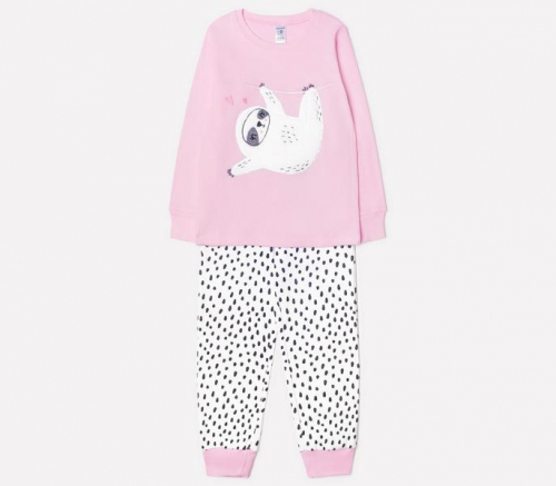 Пижама для девочки Крокид К 1542 розовое облако крапинка