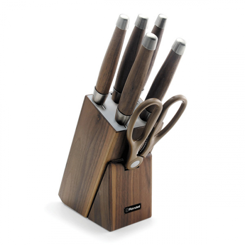 984-RD Набор из 5 ножей c ножницами на деревянной подставке Glaymore Rondell
