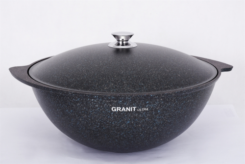 Казан для плова с металлической крышкой АП Granit Ultra (blue)