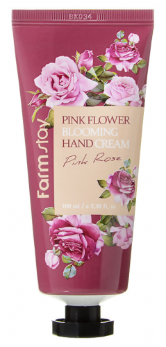 Крем для рук с розой Farmstay Pink flower blooming hand cream pink rose 100ml