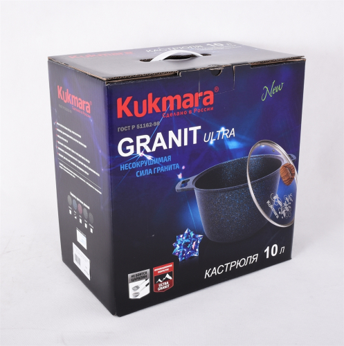 Кастрюля со стеклянной крышкой АП Granit ultra (Blue)