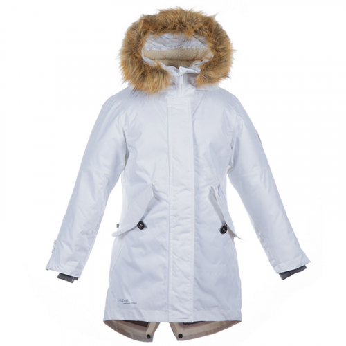 Пальто для девочек VIVIAN, белый 00020, размер 122