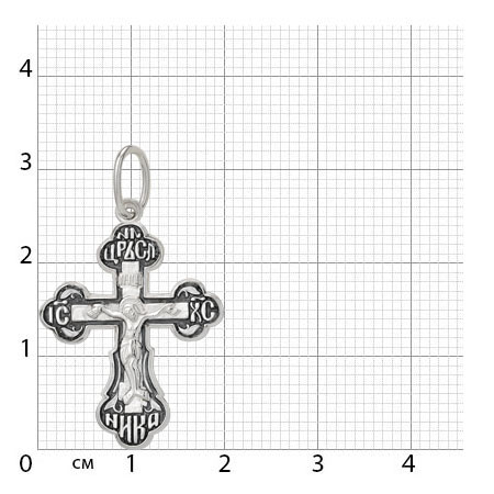1-218-3 крест из серебра частично черненый штампованный