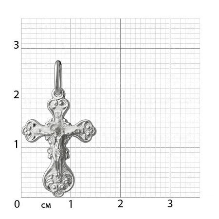 1-014-1 крест из серебра штампованный белый