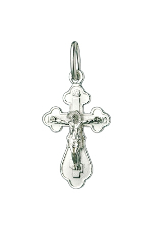 1-023-8 крест из серебра штампованный родированный