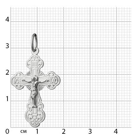 1-053-1 крест из серебра штампованный белый