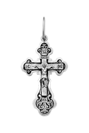 1-004-3 крест из серебра частично черненый штампованный