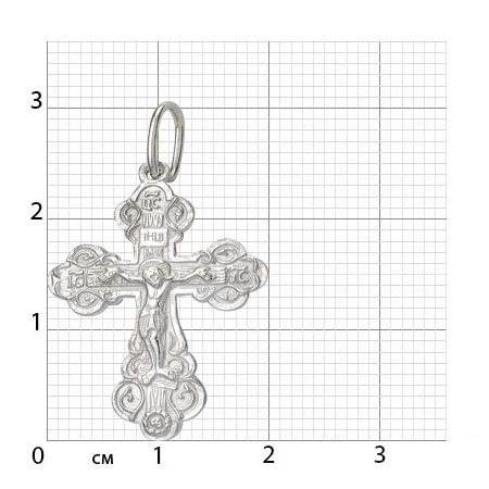 1-221-1 крест из серебра штампованный белый