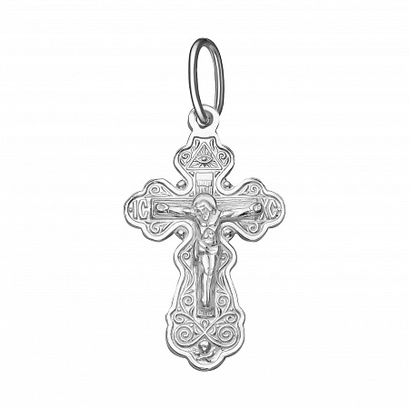 1-250-1 крест из серебра штампованный белый