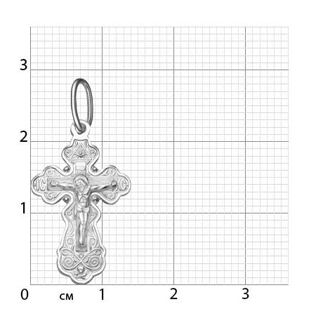 1-250-1 крест из серебра штампованный белый