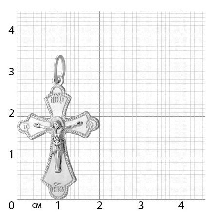 1-123-1 крест из серебра штампованный белый