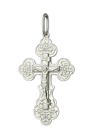 1-005-1 крест из серебра штампованный белый