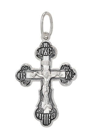 1-218-3 крест из серебра частично черненый штампованный