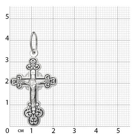 1-230-3 крест из серебра частично черненый штампованный