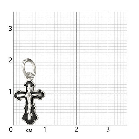 1-026-3 крест из серебра частично черненый штампованный