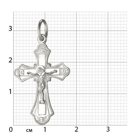 1-033-1 крест из серебра штампованный белый