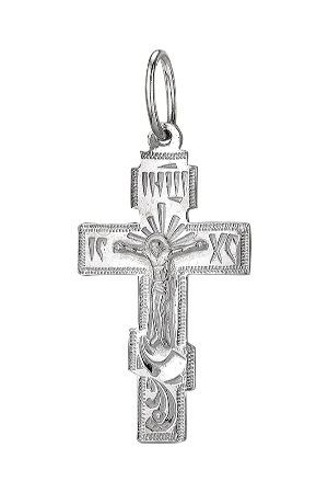 1-197-1 крест из серебра штампованный белый